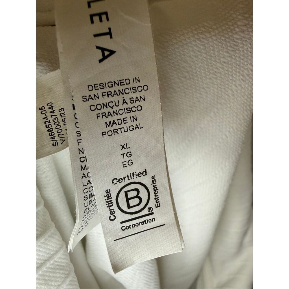 Athleta white ribbed long sleeve black snap top size extra large NWOT - Picture 7 of 11